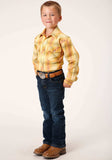 Roper Boys Long Sleeve Snap Yellow And Tangerine Plaid Western Shirt - Roper - Flyclothing LLC