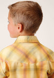 Roper Boys Long Sleeve Snap Yellow And Tangerine Plaid Western Shirt - Roper - Flyclothing LLC
