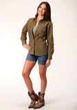 Roper Womens Long Sleeve Snap Brown Turquoise And Cream Mini Floral Print Western Shirt - Roper - Flyclothing LLC