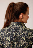Roper Womens Long Sleeve Snap Vintage Dark Floral Print Western Shirt - Roper