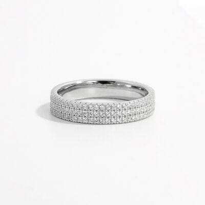 Inlaid Zircon 925 Sterling Silver Ring - Trendsi - Flyclothing LLC