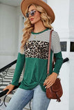 Leopard Striped Round Neck T-Shirt - Trendsi - Flyclothing LLC