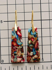 Geometrical Shape Imperial Jasper Dangle Earrings - Trendsi