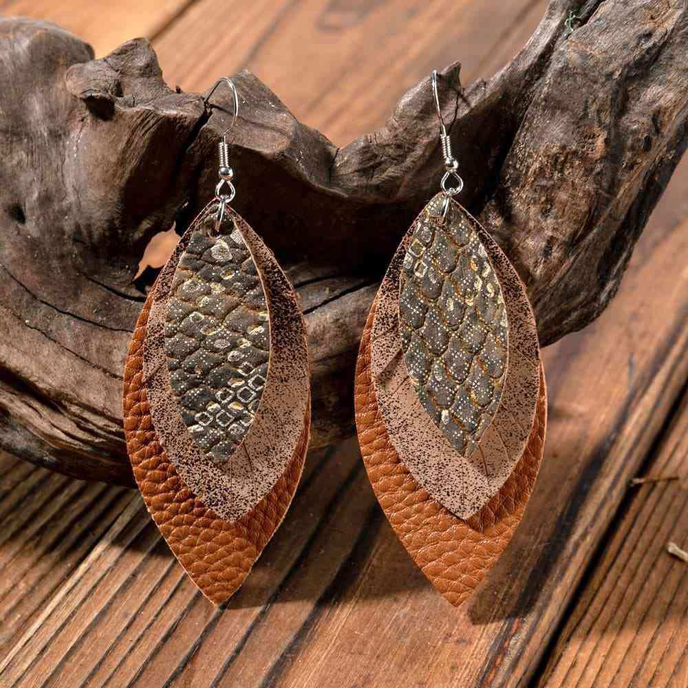 PU Leather Drop Earrings - Trendsi - Flyclothing LLC