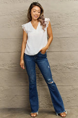 V-Neck Lace Trim Tank Top - Trendsi - Flyclothing LLC