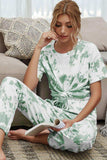 Tie-Dye Tee and Drawstring Waist Joggers Lounge Set - Trendsi - Flyclothing LLC