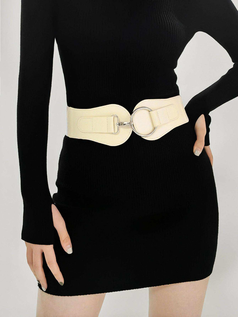 PU Elastic Wide Belt - Trendsi - Flyclothing LLC