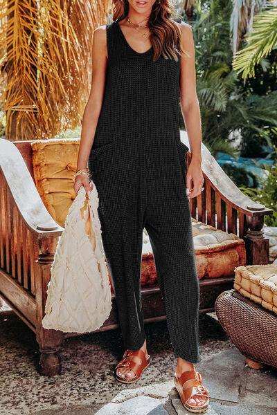 Double Take Full Size Sleeveless Straight Jumpsuit - Trendsi - Flyclothing LLC