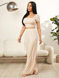 Square Neck Top and Pants Set - Trendsi - Flyclothing LLC