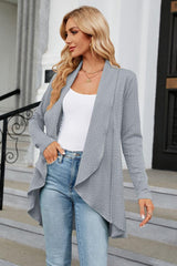 Open Front Long Sleeve Cardigan - Trendsi
