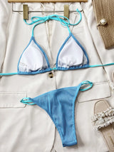 Ribbed Tie Back Bikini Set - Trendsi - Flyclothing LLC