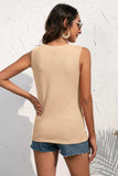 Buttoned Deep V Tank - Trendsi - Flyclothing LLC