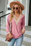 V-Neck Long Sleeve Blouse - Trendsi - Flyclothing LLC