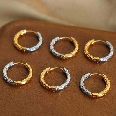 18K Gold-Plated Huggie Earrings - Trendsi - Flyclothing LLC
