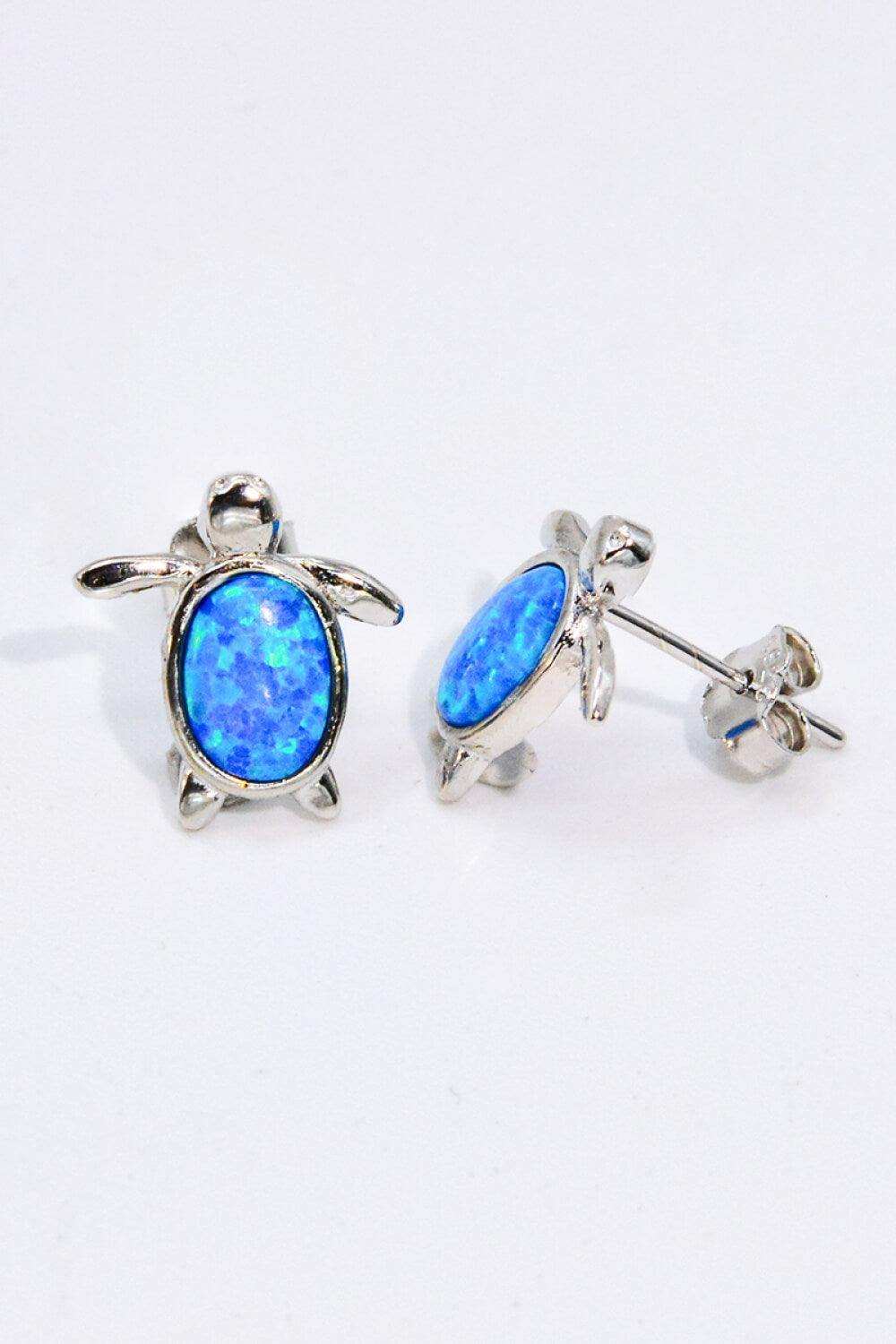 Opal Turtle Stud Earrings - Trendsi - Flyclothing LLC