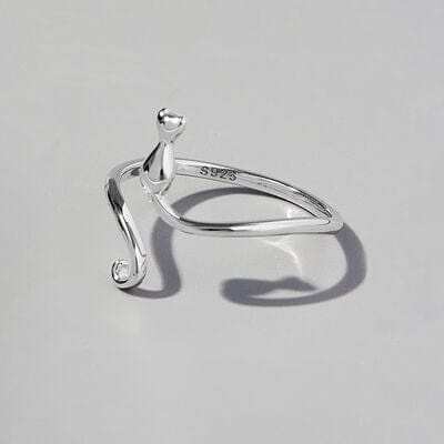 Cat Shape 925 Sterling Silver Ring - Trendsi - Flyclothing LLC