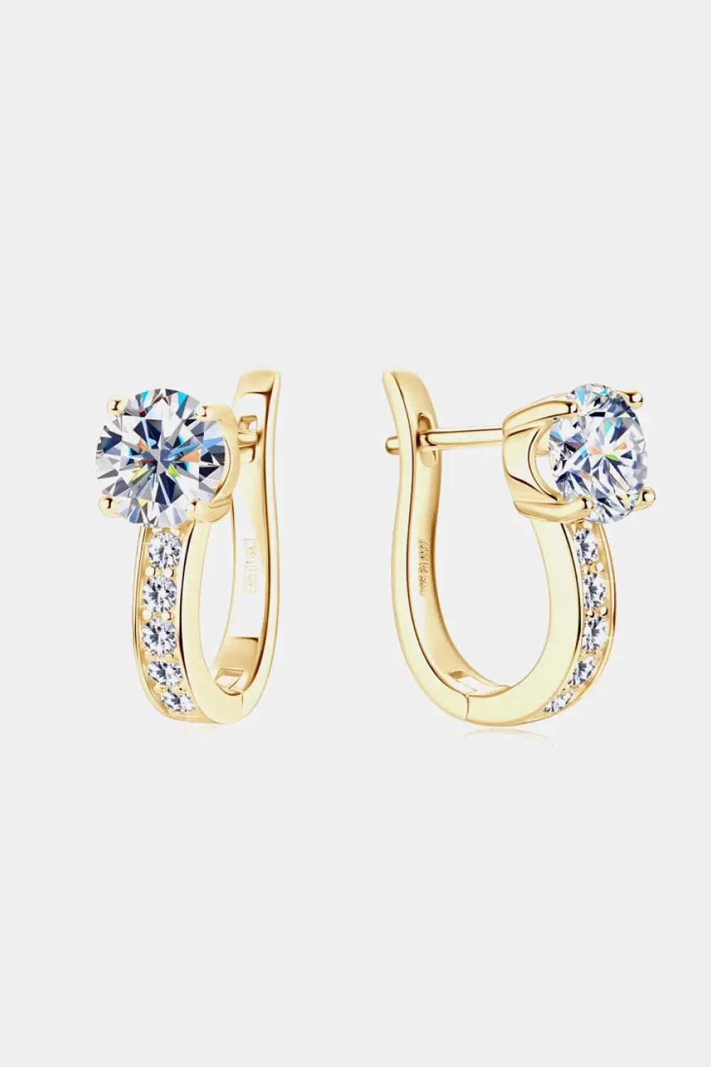 2 Carat Moissanite 925 Sterling Silver Earrings - Trendsi - Flyclothing LLC