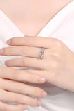 Moissanite Cutout Rhodium-Plated Ring - Trendsi - Flyclothing LLC