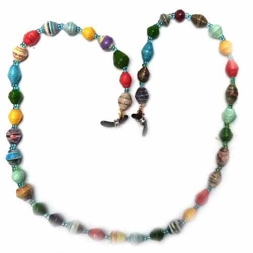 Face Mask/Eyeglass Paper Bead Chain, Colorful Round Beads - Creative Alternatives