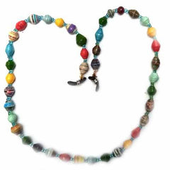 Face Mask/Eyeglass Paper Bead Chain, Colorful Round Beads - Creative Alternatives