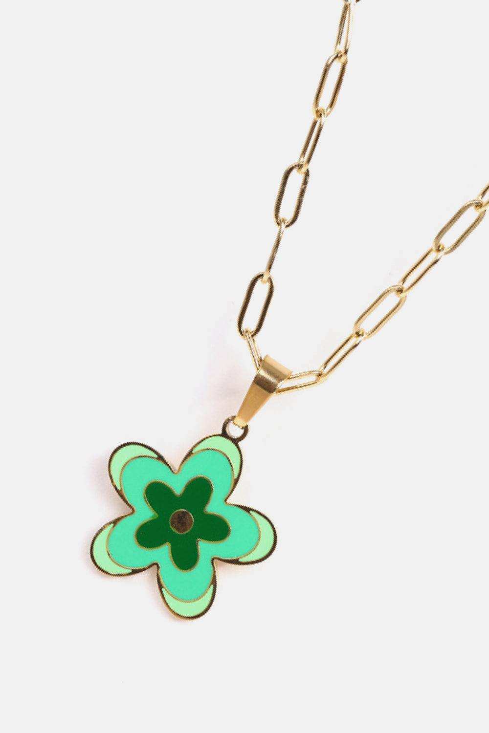 Flower Pendant Stainless Steel Necklace - Trendsi - Flyclothing LLC