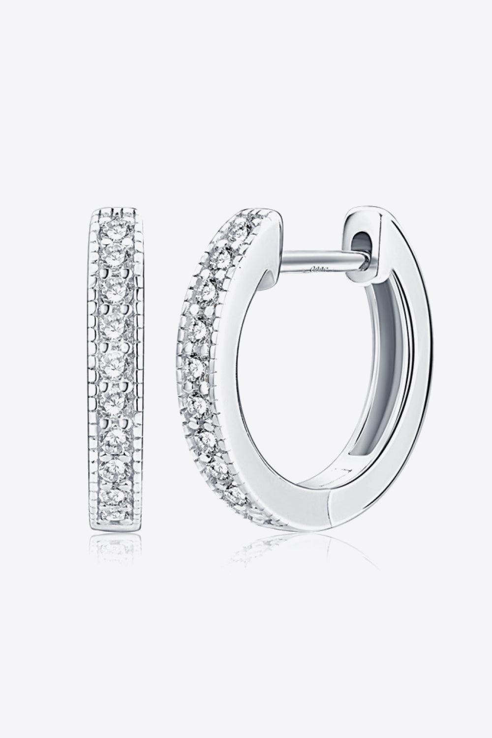 Inlaid Moissanite Hoop Earrings - Trendsi