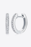 Inlaid Moissanite Hoop Earrings - Trendsi