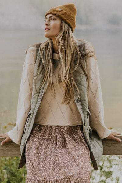 Button Up Pocketed Vest Coat - Trendsi - Flyclothing LLC