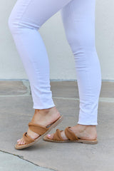 Qupid Summertime Fine Double Strap Twist Sandals - Trendsi
