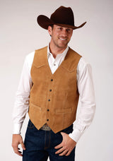 Roper Mens Sand Suede Leather Vest - Roper - Flyclothing LLC