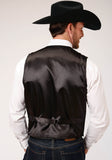Roper Mens Black Suede Leather Vest With Buckle Tie Big Man Fit - Roper