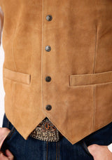 ROPER MENS SAND SUEDE LEATHER VEST TALL FIT - Roper - Flyclothing LLC