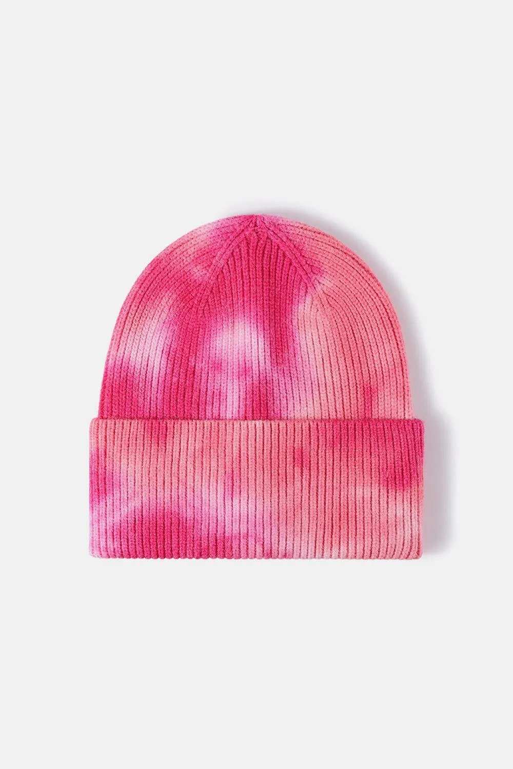 Tie-Dye Cuffed Rib-Knit Beanie Hat - Trendsi - Flyclothing LLC