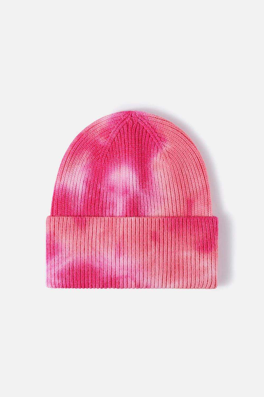 Tie-Dye Cuffed Rib-Knit Beanie Hat - Trendsi - Flyclothing LLC
