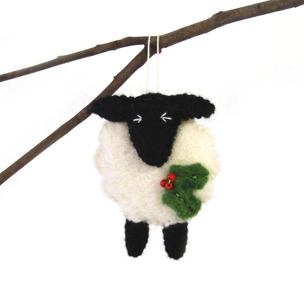 Hand Felted Christmas Ornament: Sheep - Global Groove (H) - Global Groove