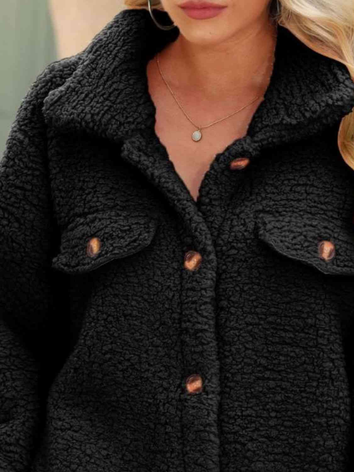 Button Down Collared Coat - Trendsi - Flyclothing LLC