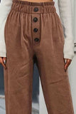 Decorative Button High Waist Pants - Trendsi - Flyclothing LLC