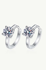 1 Carat Moissanite Huggie Earrings - Trendsi - Flyclothing LLC