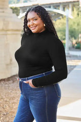 Basic Bae Full Size Mock Neck Long Sleeve Bodysuit - Trendsi - Flyclothing LLC