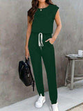 Drawstring Round Neck Sleeveless Jumpsuit - Trendsi - Flyclothing LLC