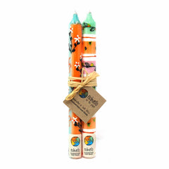 Tall Hand Painted Candles - Pair -Imbali Design - Nobunto - Flyclothing LLC