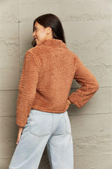 Zip-Up Collared Teddy Jacket - Flyclothing LLC