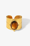 18K Gold-Plated Wide Open Ring - Trendsi