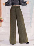 Ribbed Tied Wide Leg Pants - Trendsi - Flyclothing LLC