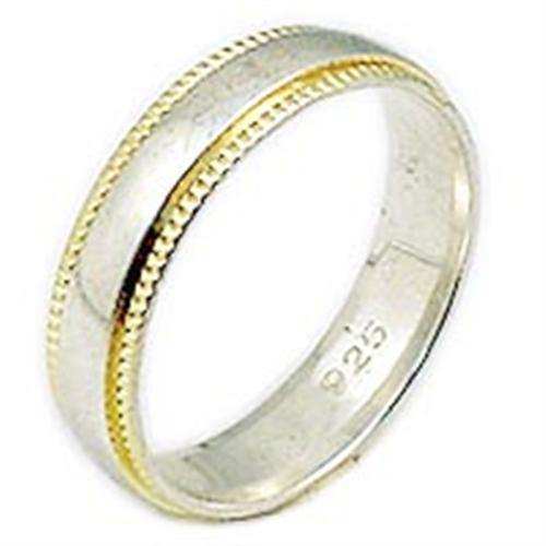 Alamode Gold+Rhodium 925 Sterling Silver Ring with No Stone in No Stone - Alamode - Flyclothing LLC