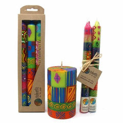 Hand-Painted Dinner Candles, Pair (Shahida Design) - Nobunto
