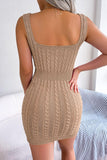 Cable-Knit Sleeveless Mini Dress - Trendsi