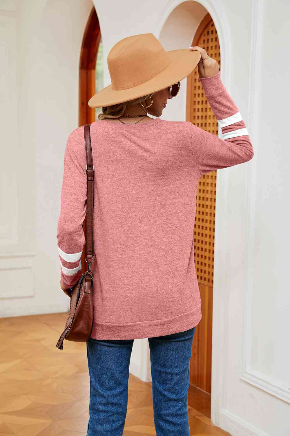 V-Neck Long Sleeve T-Shirt - Trendsi - Flyclothing LLC