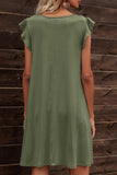 Butterfly Sleeve Round Neck Dress - Trendsi - Flyclothing LLC