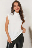Mock Neck Cap Sleeve Blouse - Trendsi - Flyclothing LLC